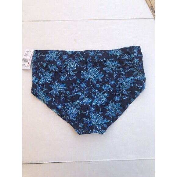 Lands End Size 18 Navy Floral High Waisted Bikini Bottoms Swimsuit Tummy Control - Picture 5 of 5